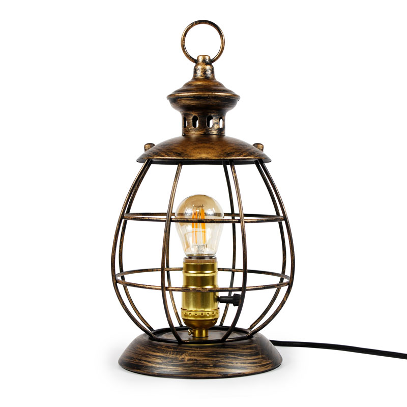 lámpara bronce de mesa